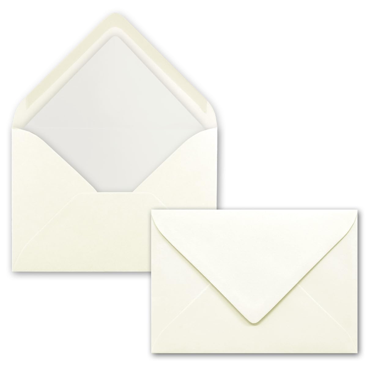 NEUSER PAPIER 50 envelopes natural white - DIN C6 - lined with white tissue paper - 90 g/m² - 11.4 x 16.2 cm - wet glue -