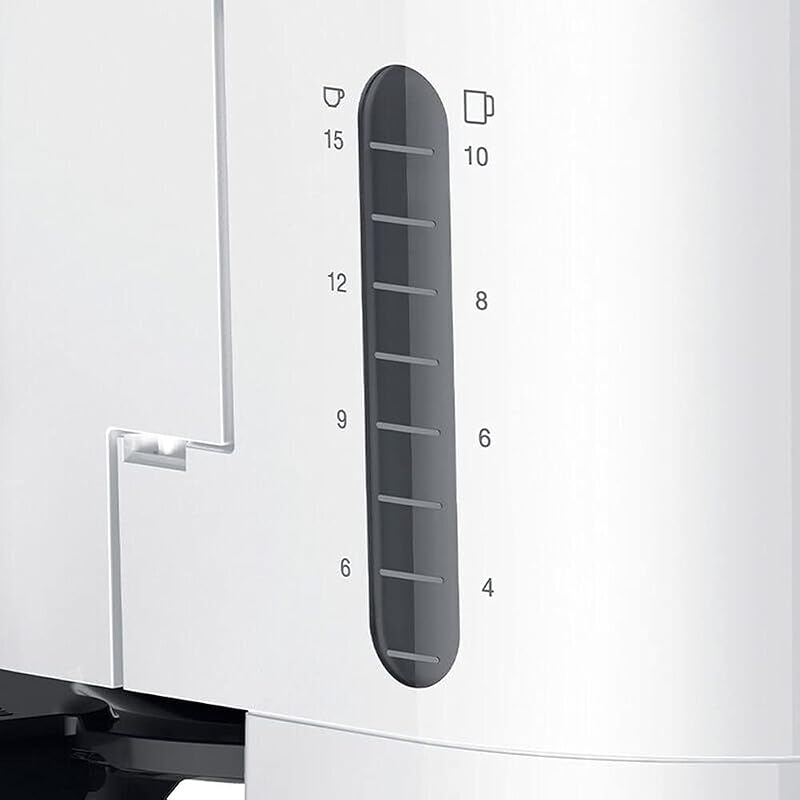 Casa Pequeno-Almoço1 Cafeteira com Filtro, AromaCafe, Sistema OptiBrew, Desligamento Automático, Máquina de Café até 10 Chávenas, Garrafa de Vidro Apta para Máquina de Lavar Loiça, 1000W, Branca, KF1100WH