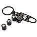 EZKEY Pack of 4 Universal Wheel Tire Valve Stem Air Caps Covers and 1 pc Keychain fit for Toyota