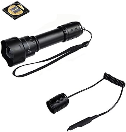 Skysted X20 Adjustable Focus Lens Original OSRAM IR 940nm 1-Chip LED Infrared Light Night Vision Hunting Zoomable Flashlight + Remote Switch (IR 940nm)