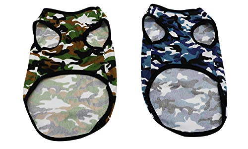 YAODHAOD Pet Vest, Puppy and cat Clothes, Chihuahua Camouflage Cotton Vest T-Shirt Doggy Shirts Apparel for Small Dogs Medium Dog (XL, Camouflage) - Thumbnail 2