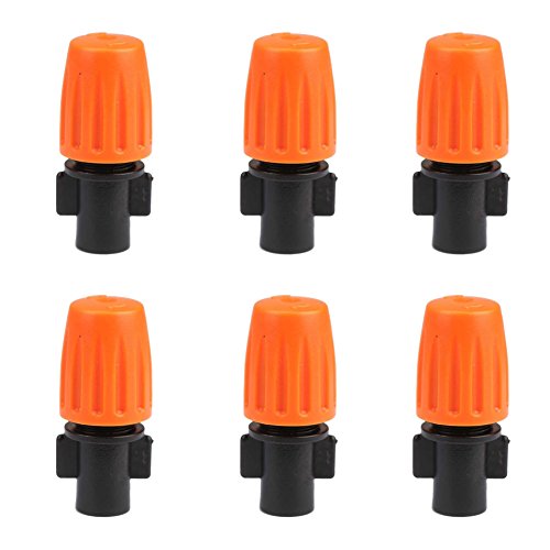 Wowlife Orange Adjustable Single Atomization Sprayer Single Water Misting Sprinkler Nozzle Micro Irrigation Set (25 Pcs)