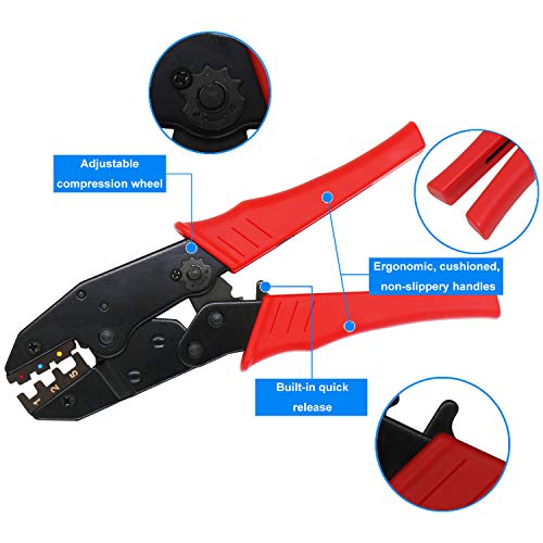 UGarden Crimping Tool For Heat Shrink Connectors, Ratcheting Wire Crimper, Crimping Pliers, Ratchet Terminal Crimper, Wire Crimp Tool - Thumbnail 2