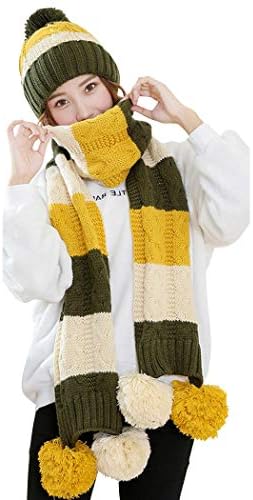 ニット帽 レディース 秋冬 ボンボン 大判マフラー 2点セット ゆったり 防寒帽子 春の新作シューズ満載 裏起毛 Hat151