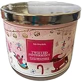 Bath & Body Works, White Barn 3-Wick Candle w/Essential Oils - 14.5 oz - 2021 Christmas & Winter Scents! (Twisted Peppermint)