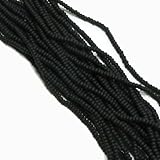 Czech 11/0 Glass Seed Beads (4)(6 String Hanks) Which Is 24 18 Strands Preciosa Jablonex (Opaque Matte Black)