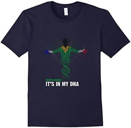 Mens South Africa Proud South African DNA T-Shirt Large Navy