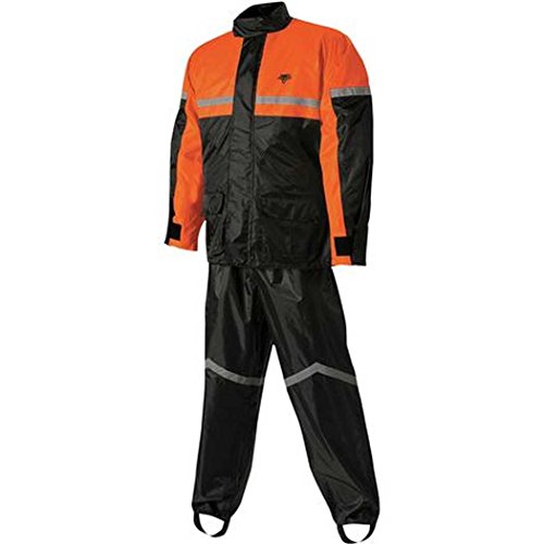 NELSON-RIGG SR-6000 STORMRIDER 2-PIECE ADULT WATERPROOF RAINSUIT, BLACK/ORANGE, XL