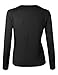 BIADANI Women Pearl Button Down Long Sleeve Soft Knit Cardigan Sweater Black Medium