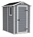 KETER Manor 4x6 Resin Outdoor Shed Kit for Garden, Patio Furniture, and Bike Storage, 4 by 6, Grey primary