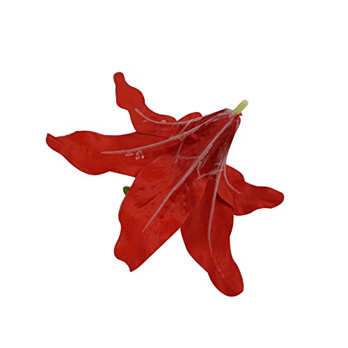 Colorfulife Artificial Silk Flower Head Lilies 6.7" Tiger Lily Flower Head Wedding Home Party Garden Decoration Bridal Bouquet Wreath Headwear Clip DIY Accessories,Pack of 20 (Red)