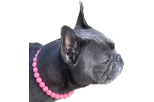 HANDMADE Dog Necklace (Large (19-21"), Solid, Bubble Gum Pink)