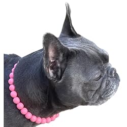 Dog Necklace (X-Small (12"), Solid, Bubble Gum