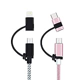 [2Pack] HDSHIMAO Leash for Micro USB Cable, or Micro USB to USB Type C Adapter Converters, Never Lose an Adapter Again [Adapter not Included] (Black)