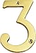 ZW Hardware A200 4 Inch Brass Bright Brass House Number 3