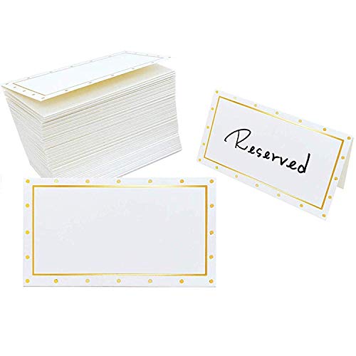 winoo design 100 place cards with gold polka dots 2 x 3.5 inches small tent cards name cards for table setting dinner party buffet weddings baby shower bridal shower business food pricepulse winoo design 100 place