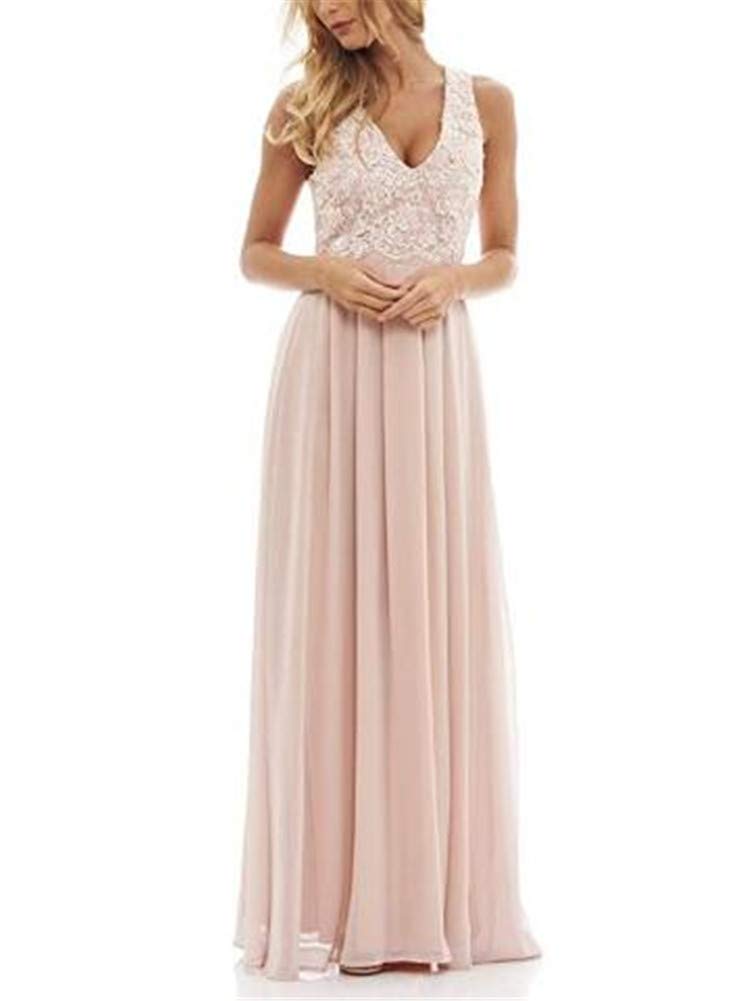 Emmani-Womens-V-Neck-Sleeveless-Lace-Evening-Dressess-Elegant-Chiffon-Prom-Wedding-Dress-Blush-Pink