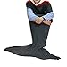 FADFAY Mermaid Tail Blanket for Kids,Adults,Men,Women Soft and Comfortable Sleeping Blanket,Sofa,Bed for Reading,Watching TV,Cosplay 35x75inch (Dark Grey)
