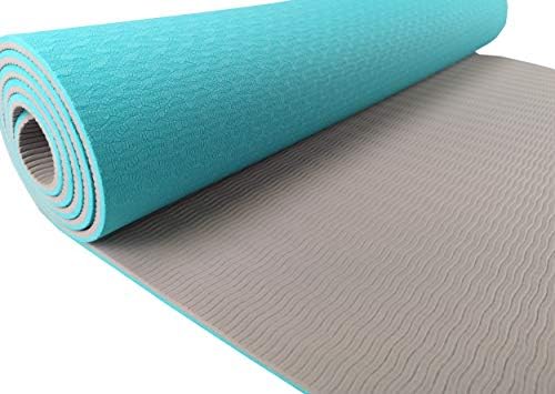 Non Slip Yoga Mat TPE Exercise Mat Fitness Mat Exercise Mat for Yoga, Pilates and Exercise 183 x 61 x 0.6 cm inc Yoga Workout