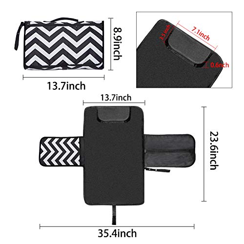 image for MiJiTec Portable Diaper Changing Pad - Baby Changing Station Mat - Wat