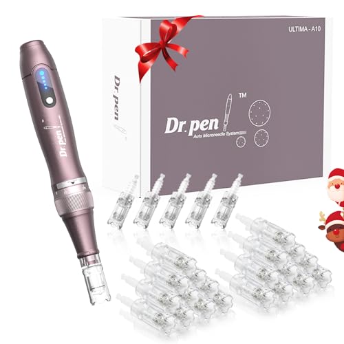 Dr. Pen 2025 A10 Professional Dermapen, Wireless with 25 Cartridges, 5 Levels and LED Display Microneedling Pen for Hair Growth, Facial, Body and Skin Care
