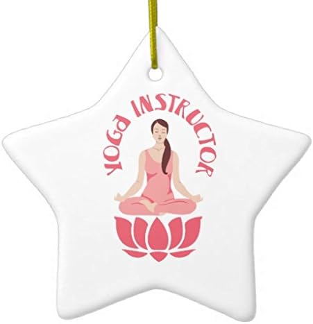 Yoga Instructor DoubleSided Star Ceramic Christmas Ornament