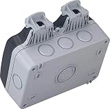 WCED Electrical Double Weatherproof Outdoor Switched Power Socket IP66 13A Grey view 3