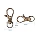 PH PandaHall 50 pcs Metal Lobster Claw Clasps Swivel Lanyards Trigger Snap Hooks Strap 35x13mm for Macrame Keychain, Key Rings, DIY Bags and Jewelry Findings, Antique Bronze