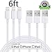 ONSON Lightning Cable,3Pack 6FT Lightning to USB Cable Charging Cord for iPhone 7/7 Plus,6/6S/6 Plus/6S Plus,5/5S/5C/SE,iPad,iPod Nano 7,iPod Touch (White)