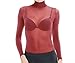 Lupo Women's Second Skin Long Sleeve Turtle Neck Sheer Top, One-Size Burnt Red