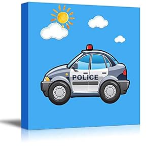 Square Canvas Wall Art - Toy Poice Car - Kid