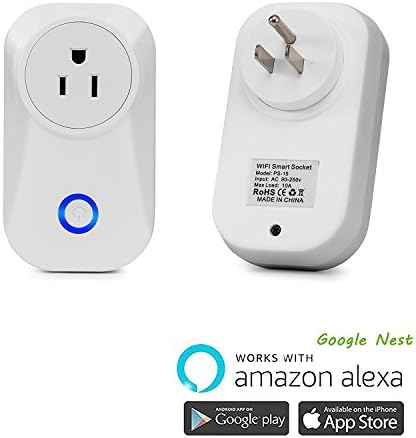 Wifi Smart Plug Socket - Work With Alexa Remote Control It From Anywhere - Ewelink App Control by Voice - 2 PACK