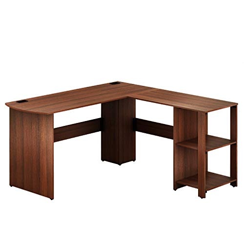 SHW LShaped Home Office Wood Corner Desk, Walnut Pricepulse