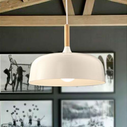 Modern Industrial Metal Pendant Lighting Fixture Ceiling Chandelier Lights Pendant Light Shade(White)