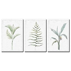 Vintage White Paper Botanicals - 3 Panel Canvas Art