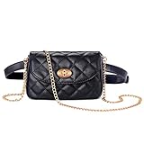 Badiya Flap Crossbody Bags Quilted Leather Fanny Pack for Women Chain Belt Bag