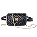 Badiya Flap Crossbody Bags Quilted Leather Fanny Pack for Women Chain Belt Bag
