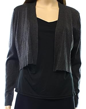 Calvin Klein Women's Shrug Open-Front Solid Sweater Gray XL