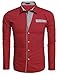 COOFANDY Men's Fashion Print Dress Shirt Casual Cotton Button Down Shirts (M, RED1)