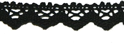 16mm Essential Trimmings Crochet Effect Cotton Lace Trimming Black - per metre