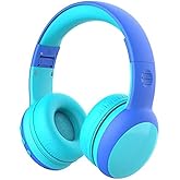 gorsun Kids Bluetooth Headphones, Over-Ear Toddler Headphones with Microphone, 85dB/94dB Volume Limited, 68H Playtime, Bluetooth 6.0, Portable Kids Wireless Headset with Cat Ears (Blue)