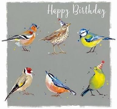 Greeting Card (LD4493) - Birthday - Garden Companions - Birds - The Wildlife Range, Green, 160 x 160mm