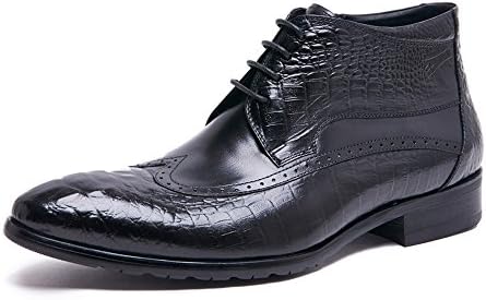 Woufo Men's crocodile embossed leather Chukka Boots (41 M EU, Black)