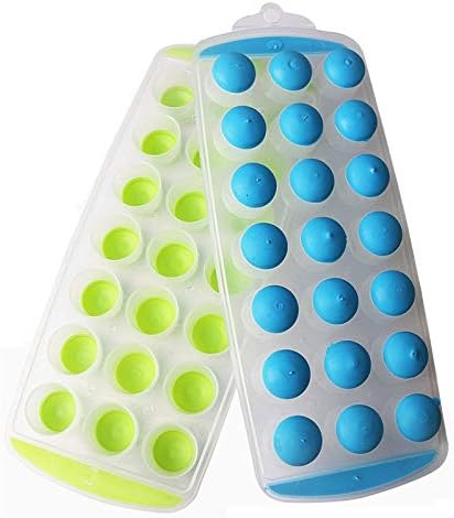 2 Pack - 21 Piece Silicone Ice Cube Trays, Easy Release ‘Pop’ Technique, fits in All All Freezers, Perfect for Summer, Parties