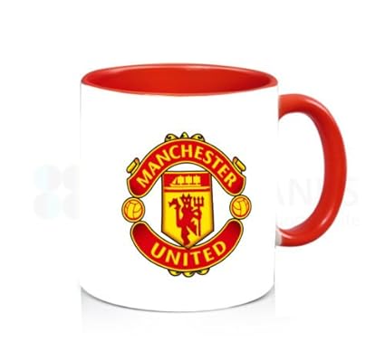 Genaric Ceramic Manchester United Coffee Mug with Red Handle, 350ml