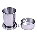 wuudi Stainless Steel Portable Collapsible Telescopic Travel Picnic Cup 3X