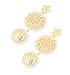 PHALIN JEWELRY Large Statement Dangle Earrings Bohemian Double Medallion Cutout Drop Earrings with Flower Earring Studs for Women Jewelry