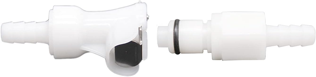 LucaSng Plastic Hose Quick Connector with Shut-Off,Gas and Liquid Quick Connector Check Valve Beer Line Tubing Quick Disconnect (1/4” Barb)