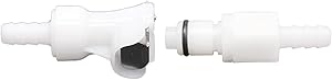 LucaSng Plastic Hose Quick Connector with Shut-Off,Gas and Liquid Quick Connector Check Valve Beer Line Tubing Quick Disconnect (1/4” Barb)