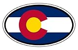 Colorado State Flag Car Bumper Sticker Decal Oval